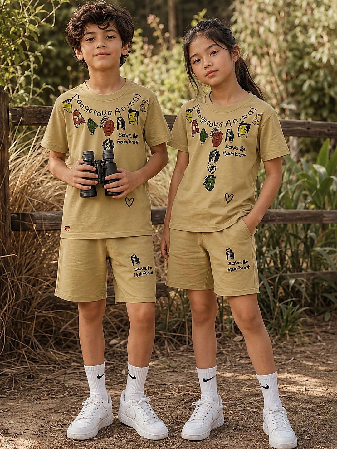 Buy URBANBOYS CLUB Printed T Shirt With Shorts -  - Apparel for Unisex Kids