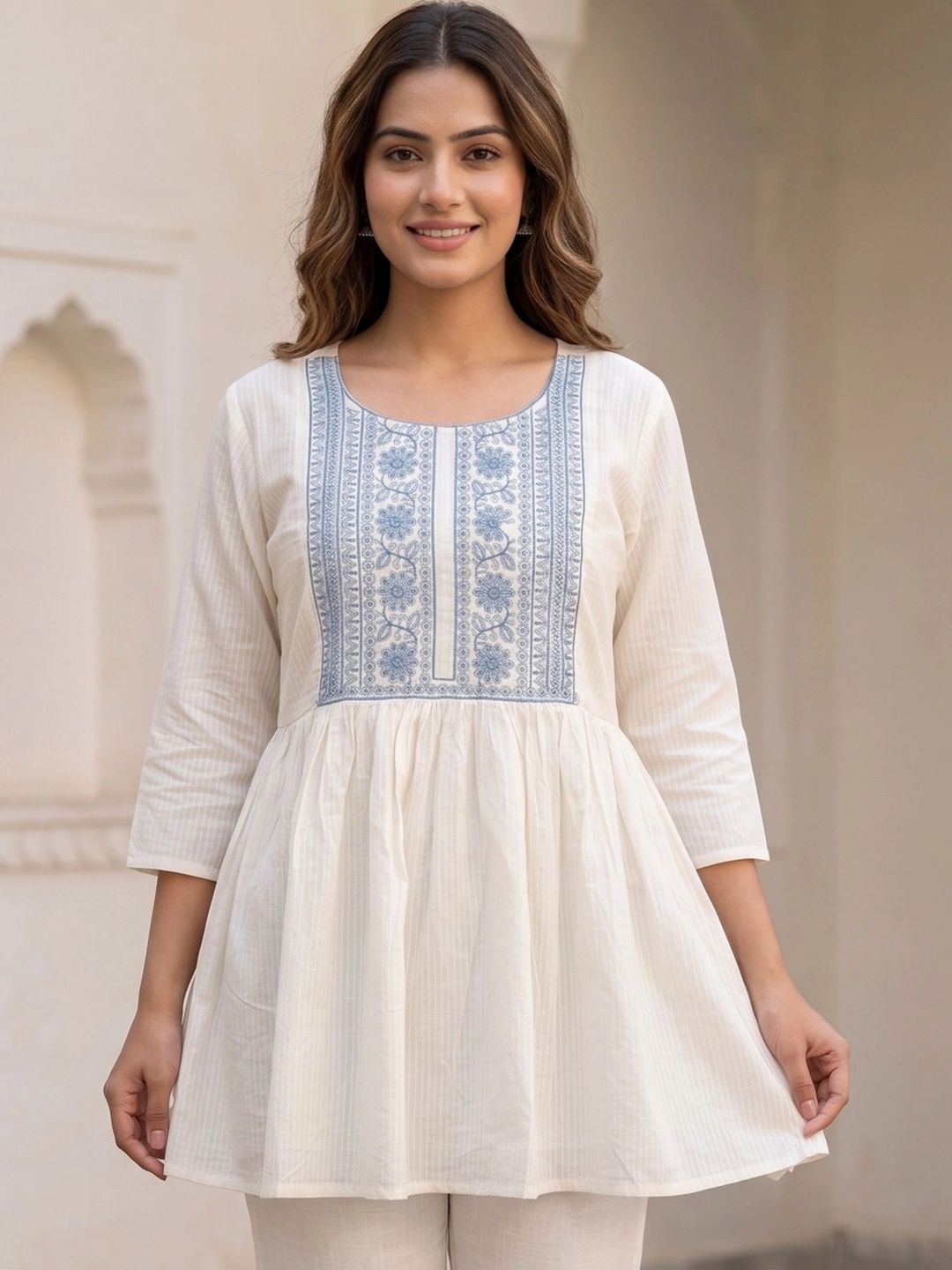 Vaidiki Floral Embroidered Top