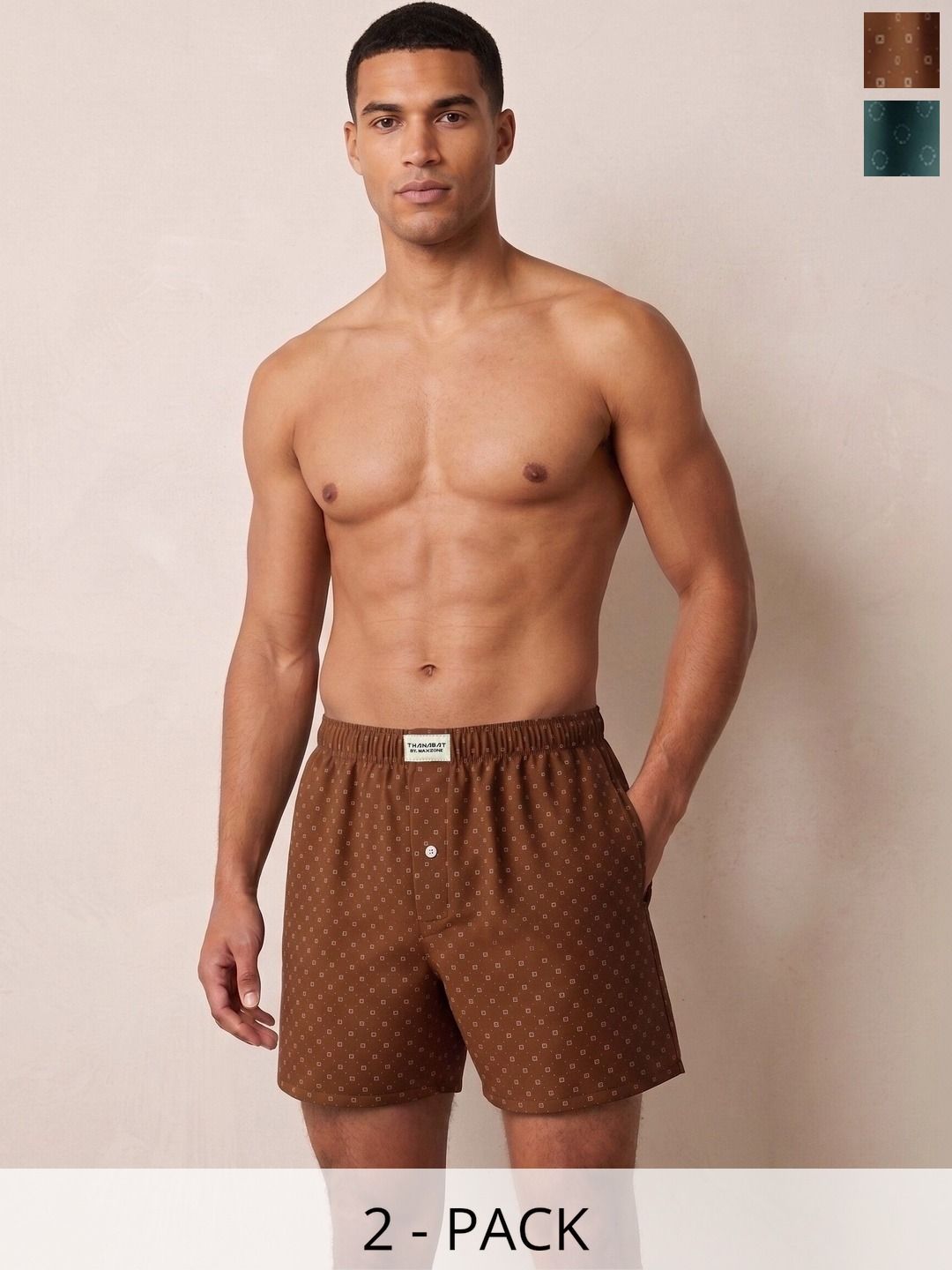 MAXZONE Pack Of 2 Printed Pure Cotton Boxers