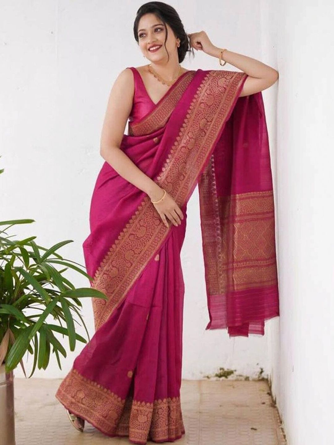 Varanga Ethnic Motifs Zari Silk Blend Mysore Silk Saree