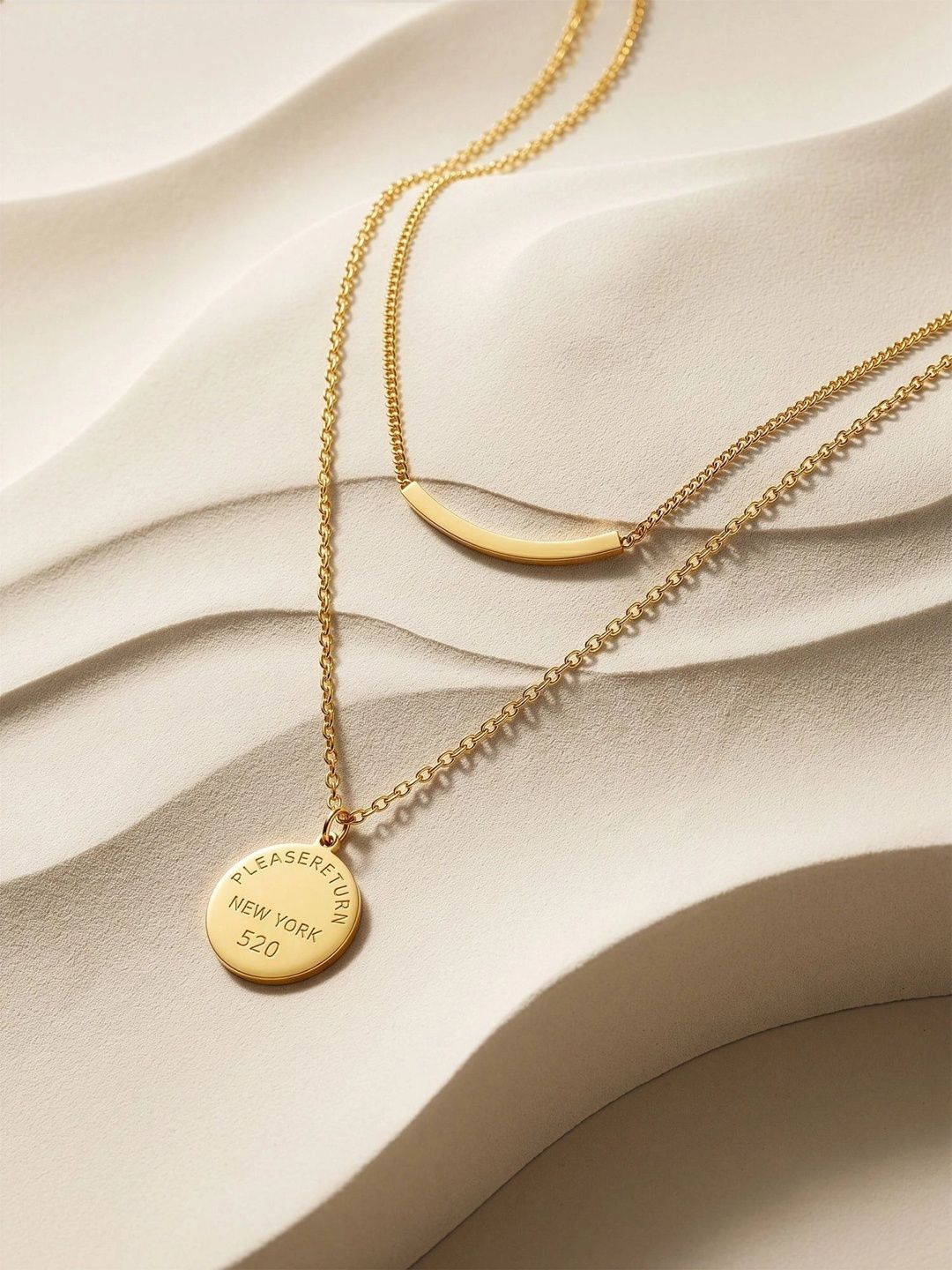 IXIA by Giva Gold-Plated Circular Pendants with Chains
