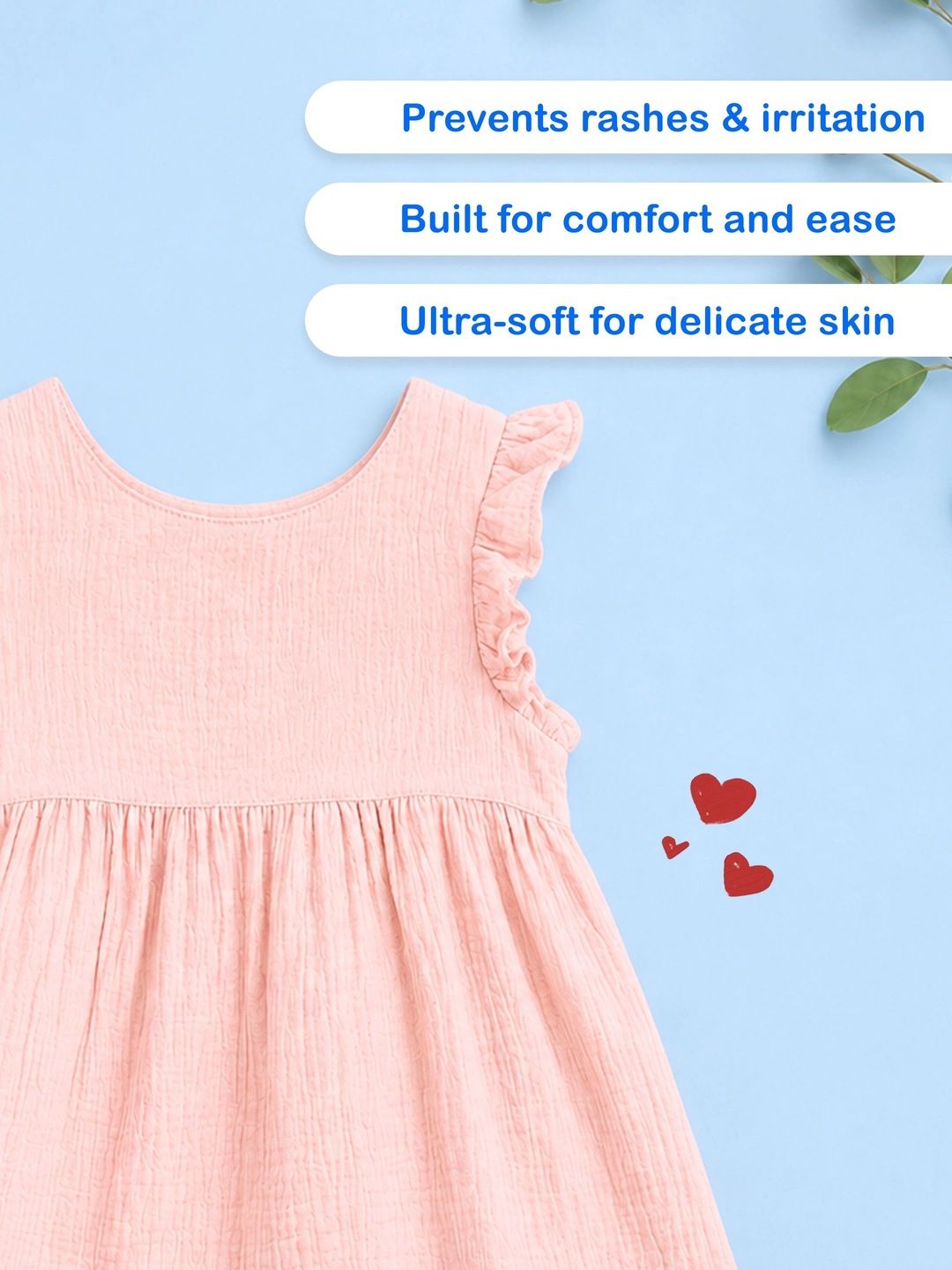 Puff Sleeve Ruffled Organic Cotton A-Line Dress 5