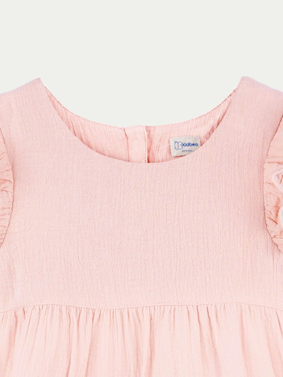 Puff Sleeve Ruffled Organic Cotton A-Line Dress 6