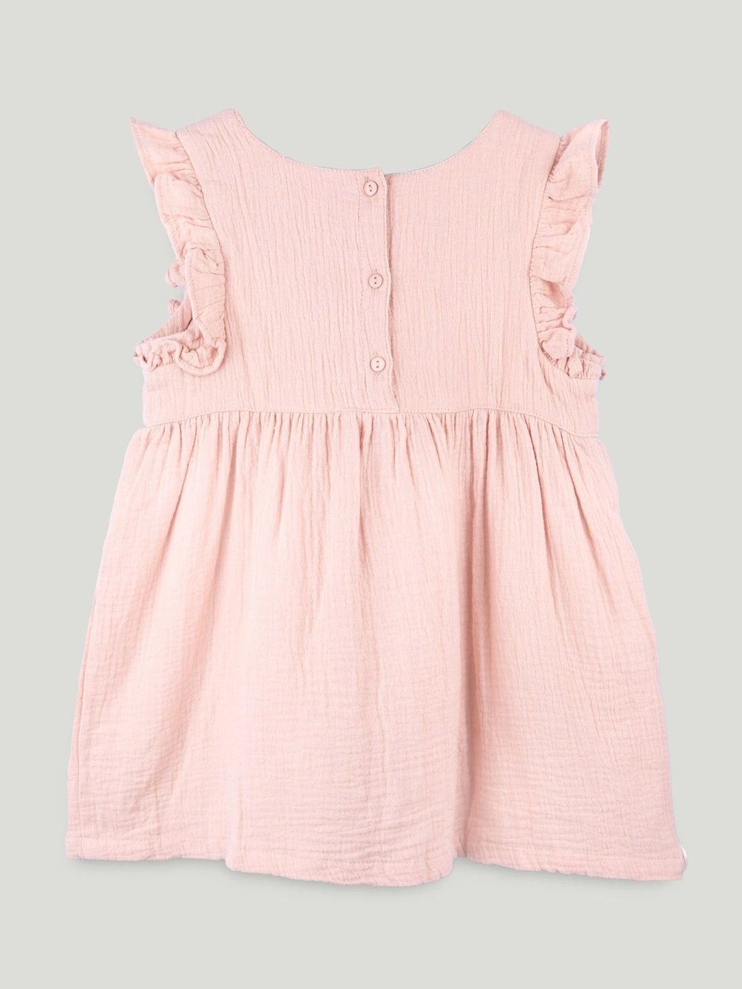 Puff Sleeve Ruffled Organic Cotton A-Line Dress 3