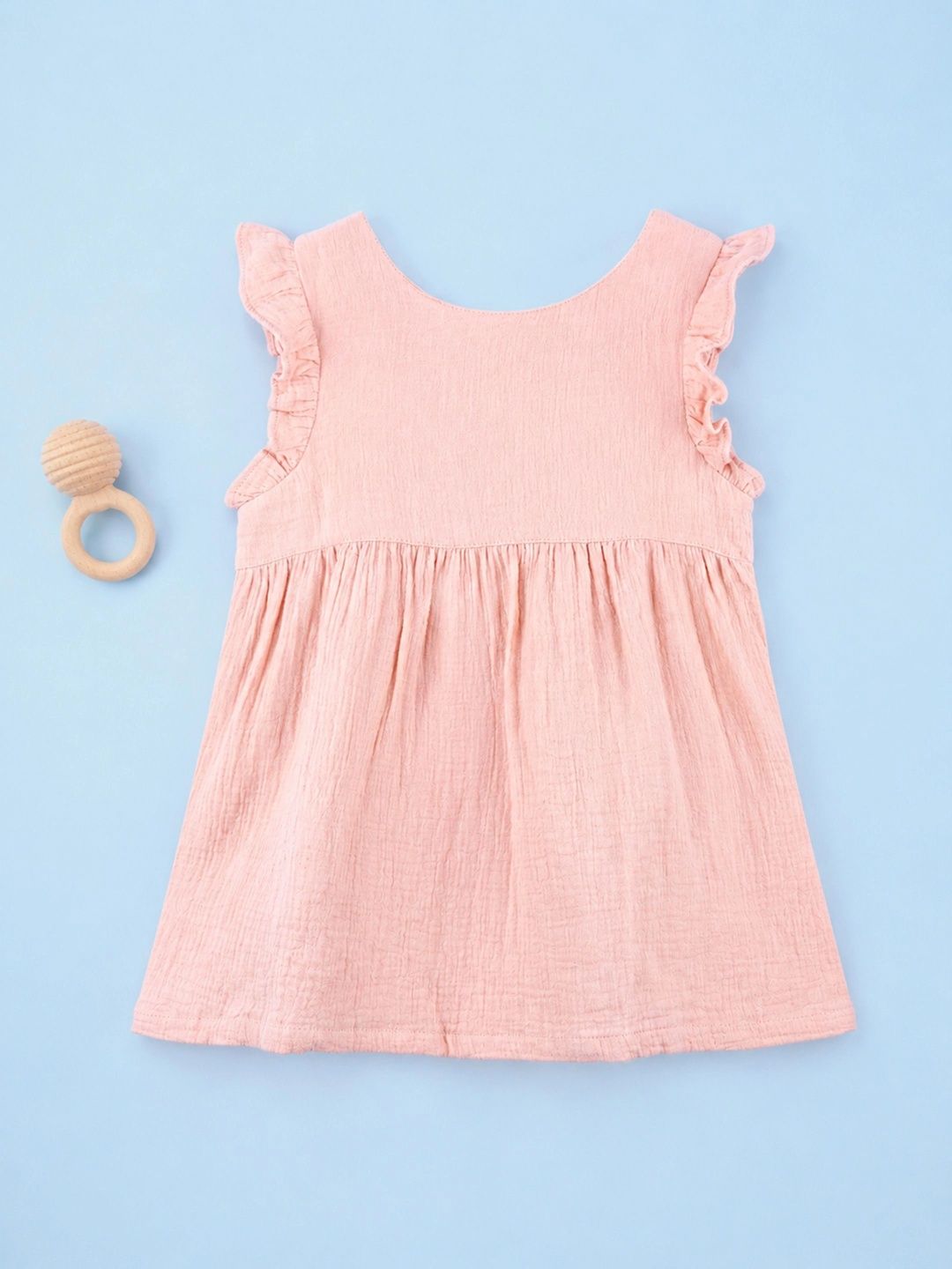 Puff Sleeve Ruffled Organic Cotton A-Line Dress 2
