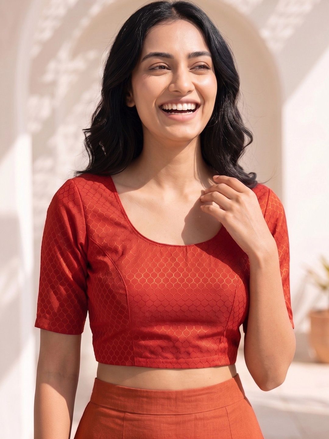 HERE&NOW Woven Design Zari Saree Blouse