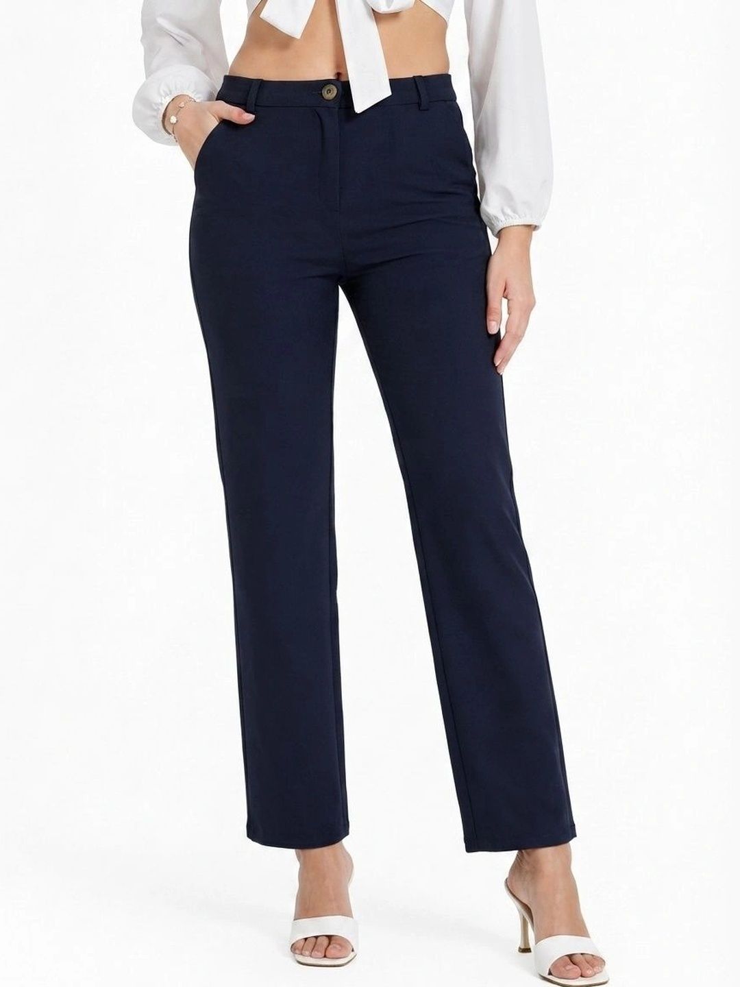 SZN Women Relaxed High-Rise Wrinkle Free Trousers