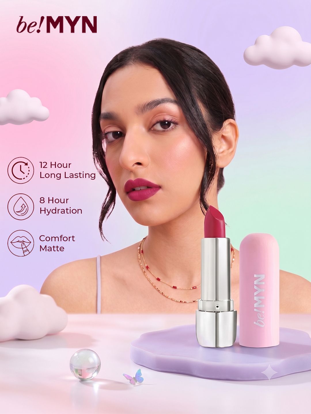 Be!Myn PillowCrush 12 Hrs Long Lasting Matte Lipstick 4g - Fuchsia Flirt BL10