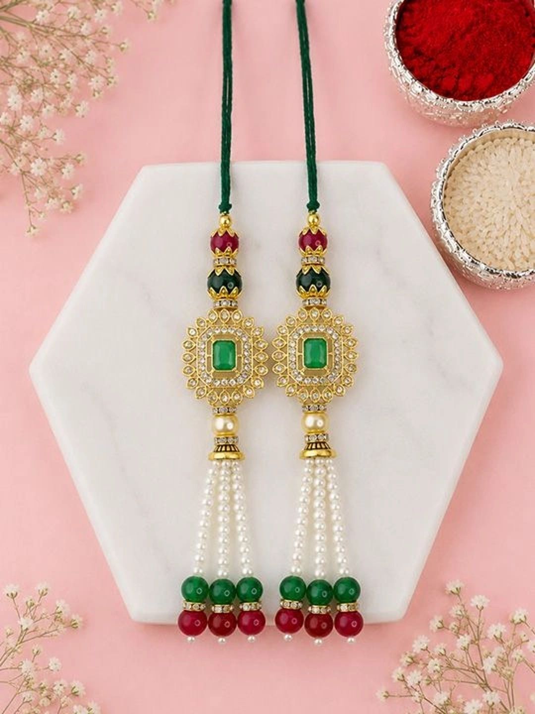 ASIDEA Set Of 2 Lumba Rakhi Set
