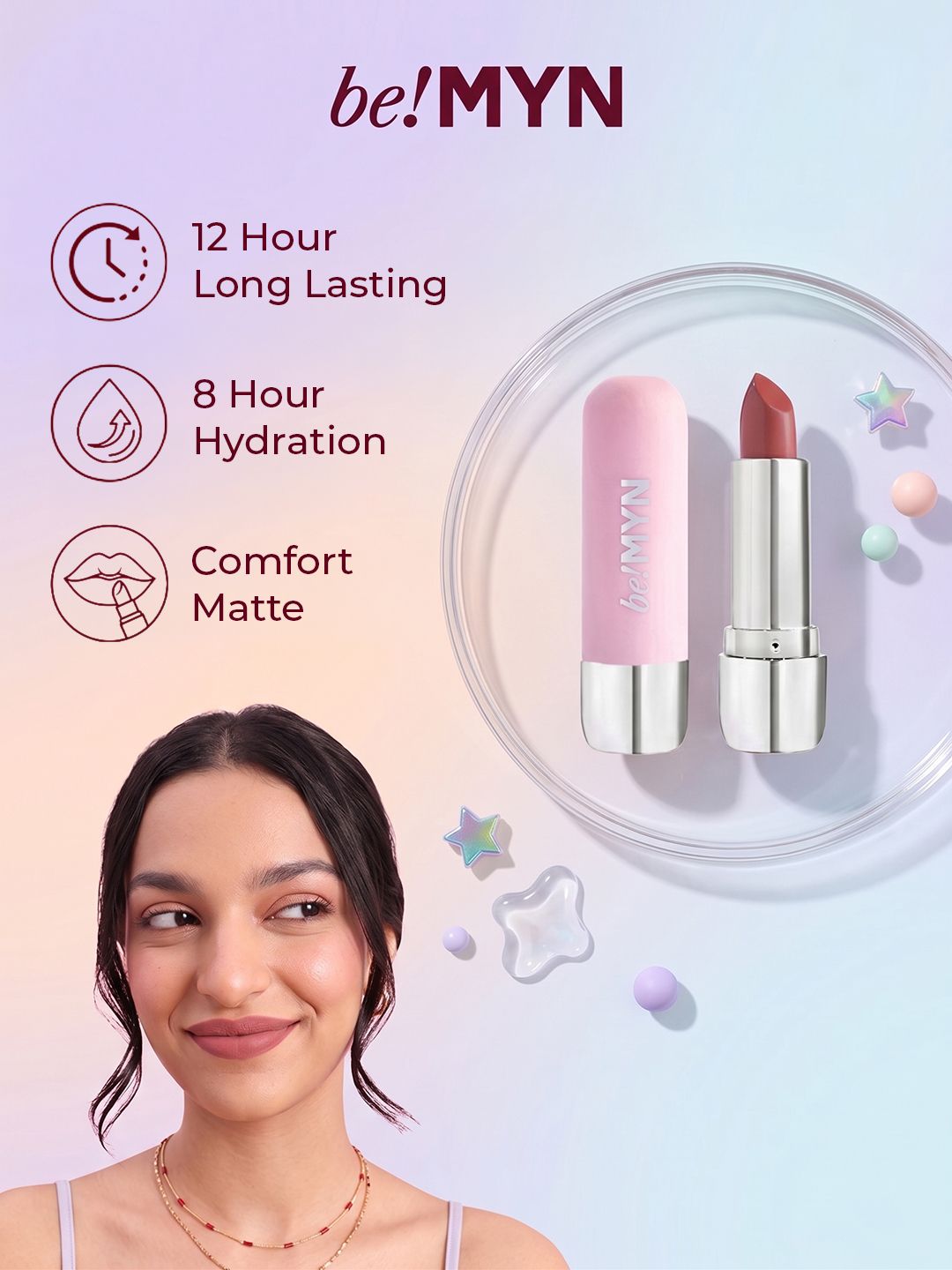 Be!Myn PillowCrush 12 Hrs Long Lasting Matte Lipstick 4g - Petal Pookie BL04