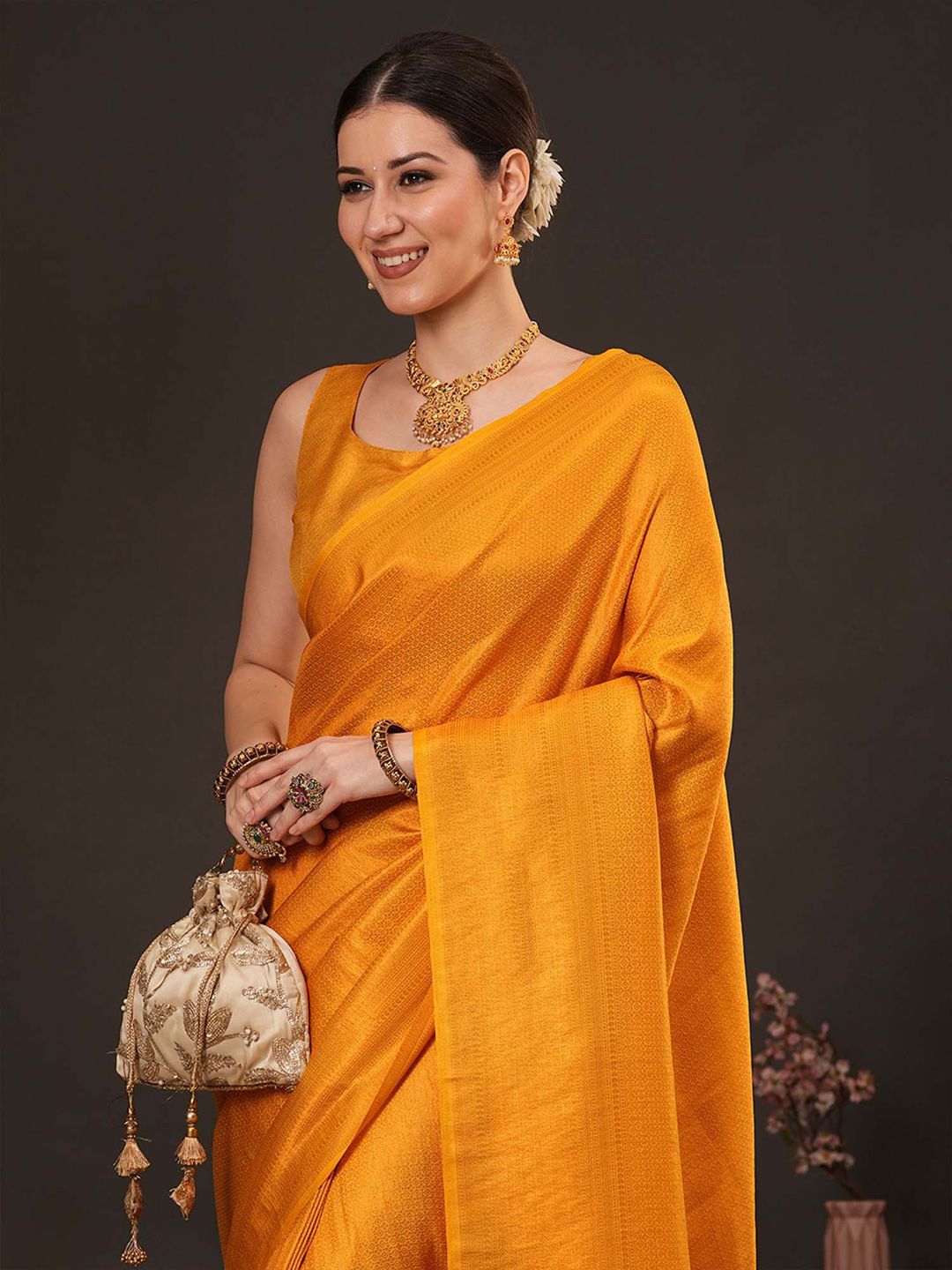 Anouk Woven Design Zari Silk Blend Kanjeevaram Saree