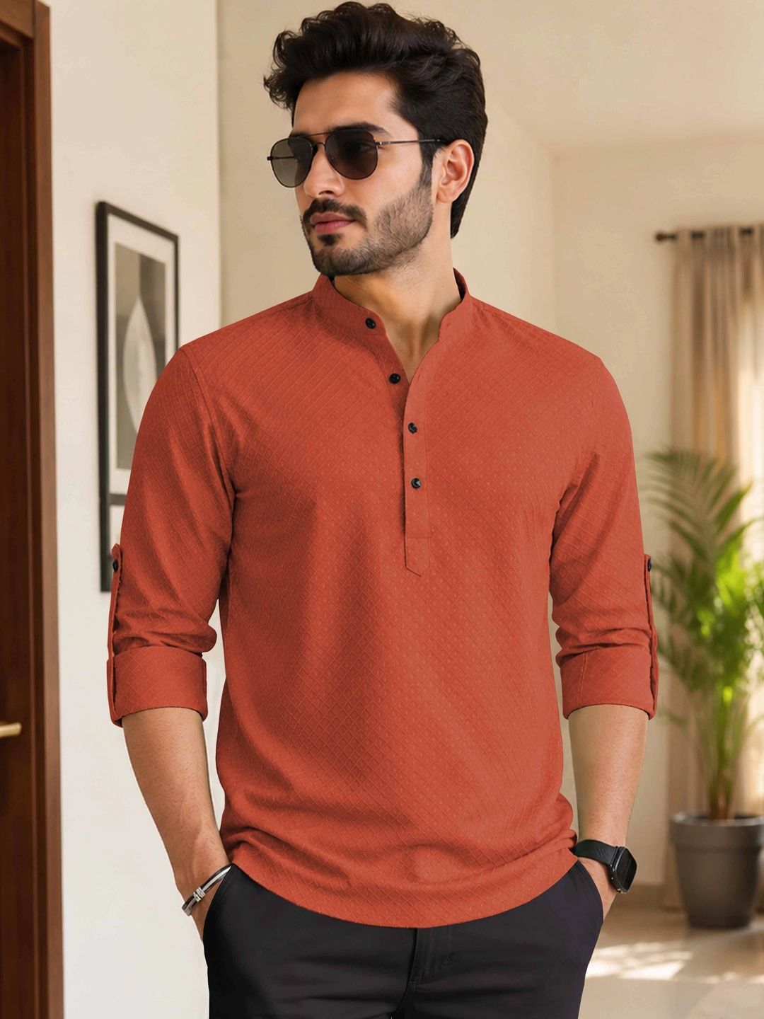 VeBNoR Men Dobby Kurta