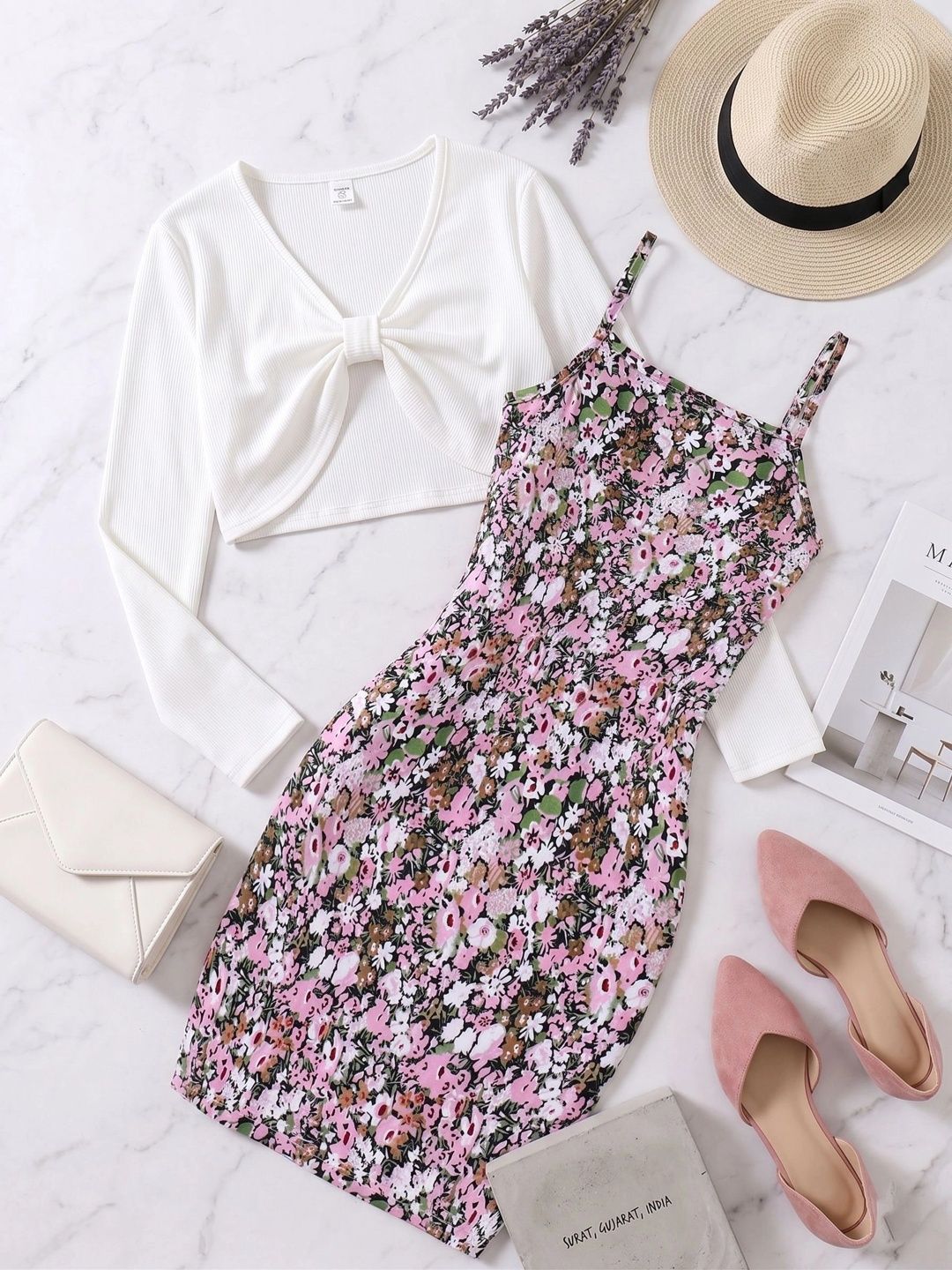 VOGAAN JUNIOR Floral Print Bodycon Dress
