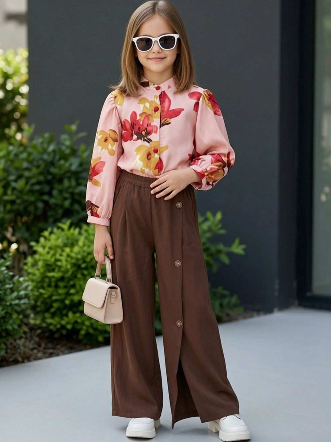 Girls Printed Top with Trousers