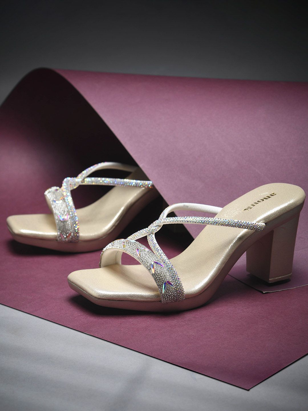 Anouk Women Embellished Open Toe Block Heel Sandals
