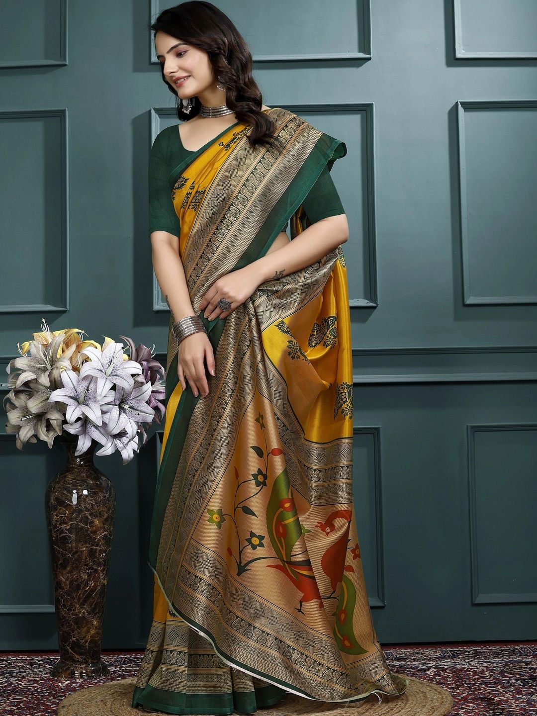 KANURIKAA Art Silk Mysore Silk Saree