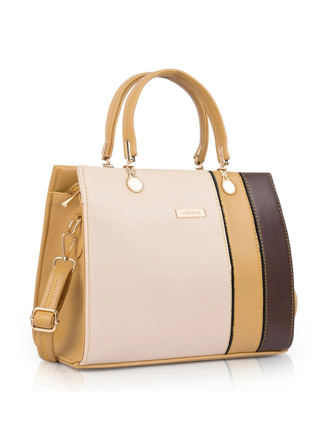 EARTHEA Colourblocked Structured Handheld Bag