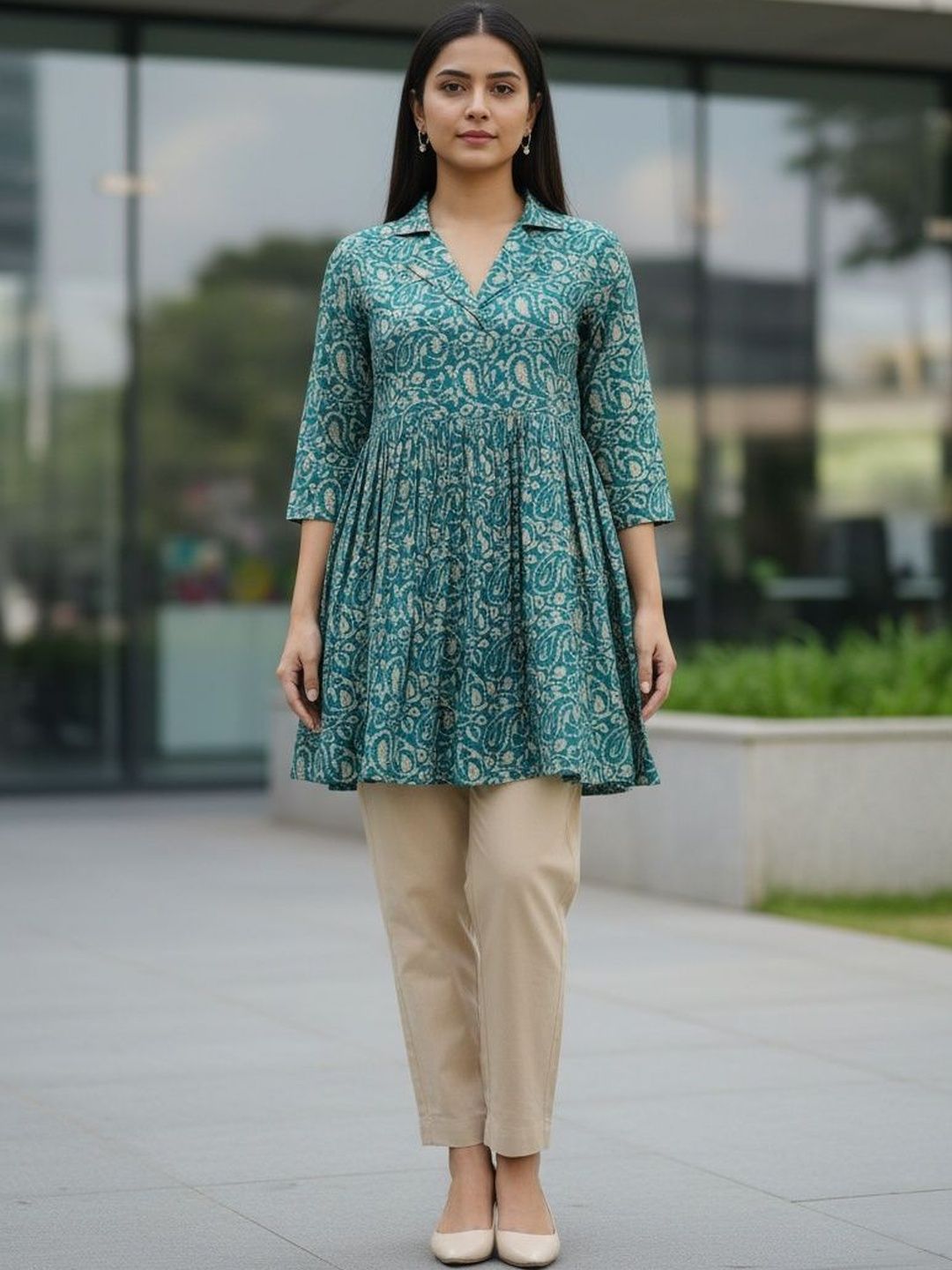 Anouk Self Design Top with Trousers