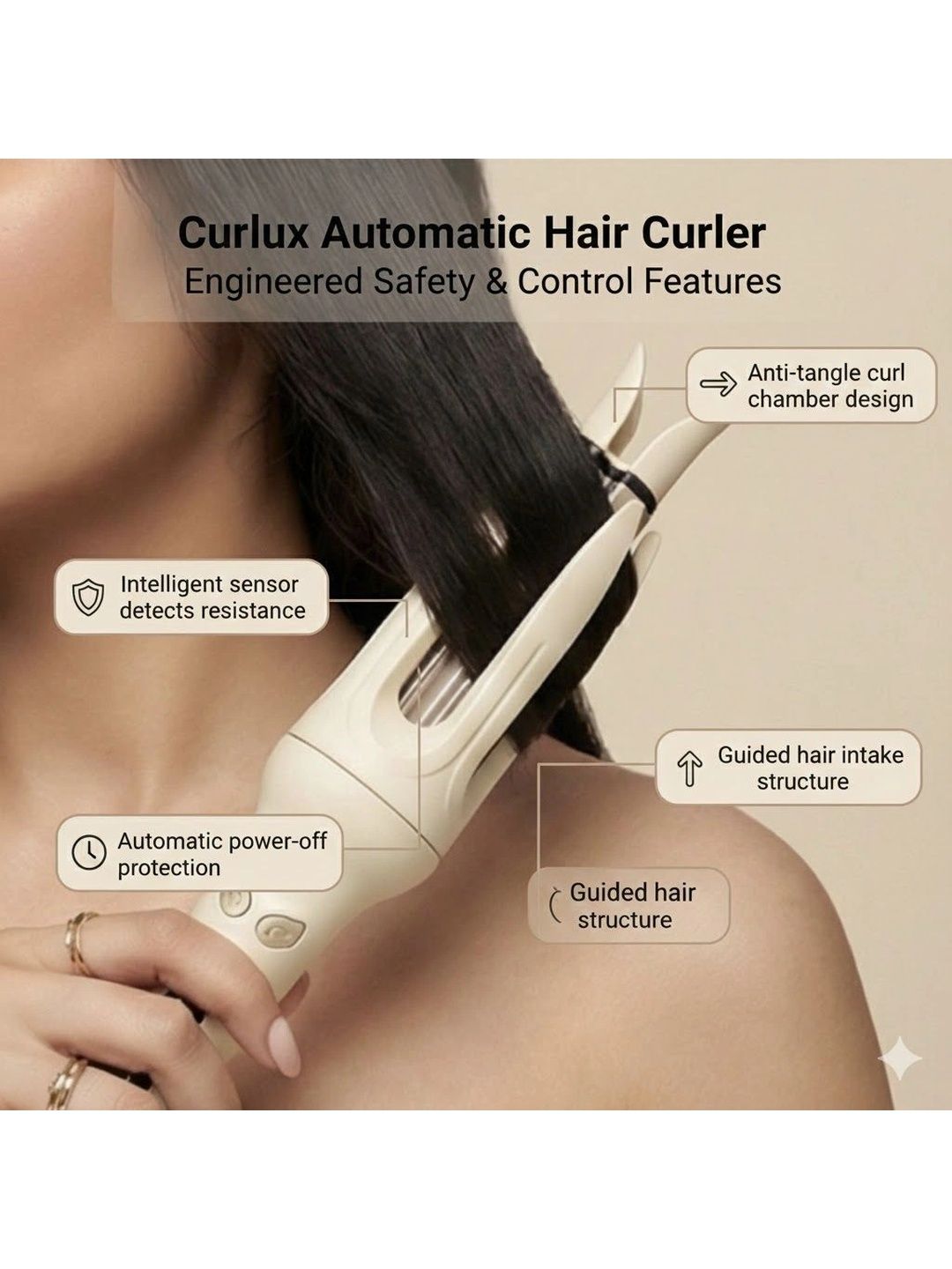 SIGNAXO Curlux Automatic Rotating Hair Curling Iron Hair Curler Machine
