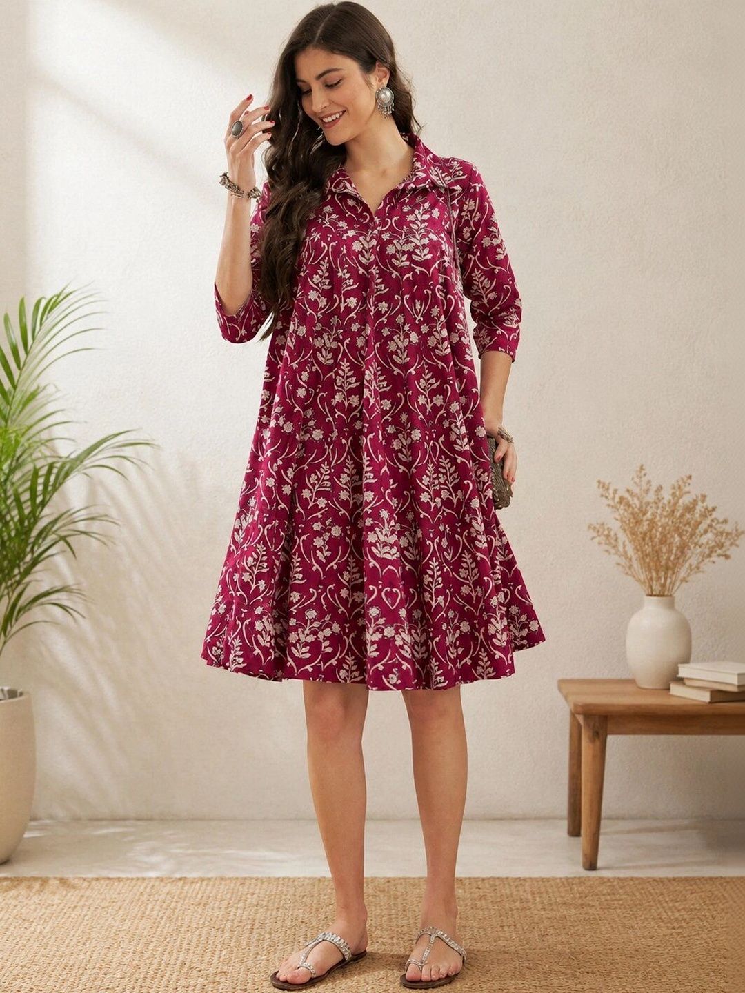 UGMAZ Floral Print Dresses