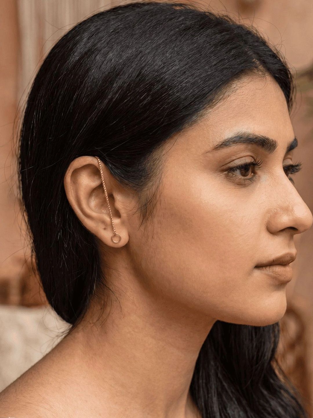Jewar Mandi Gold-Toned Classic Ear Cuff Earrings