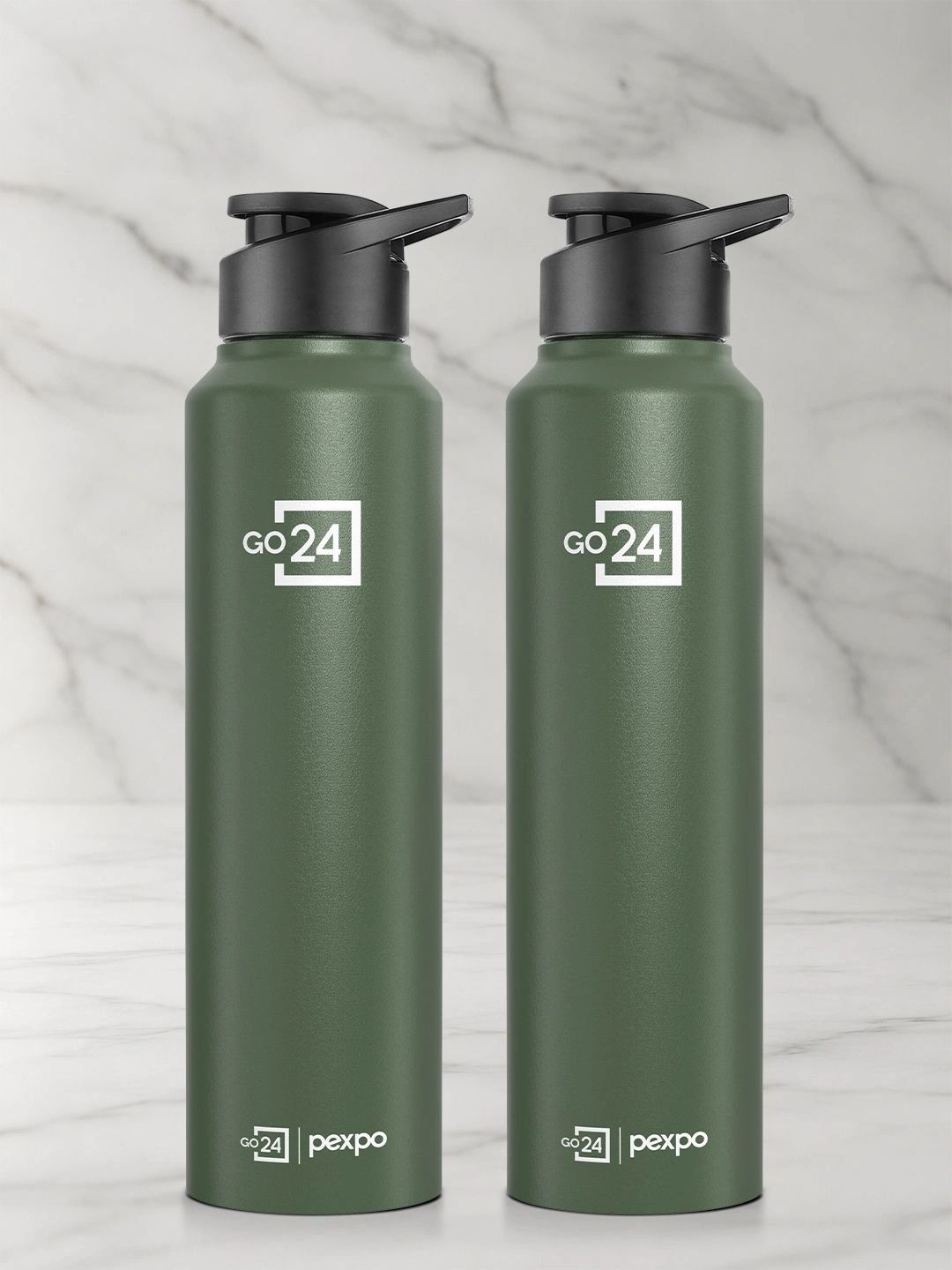 Go24 Chromo - Xtreme Green Solid Stainless Steel Spill Proof 2 Piece Sipper - 1L