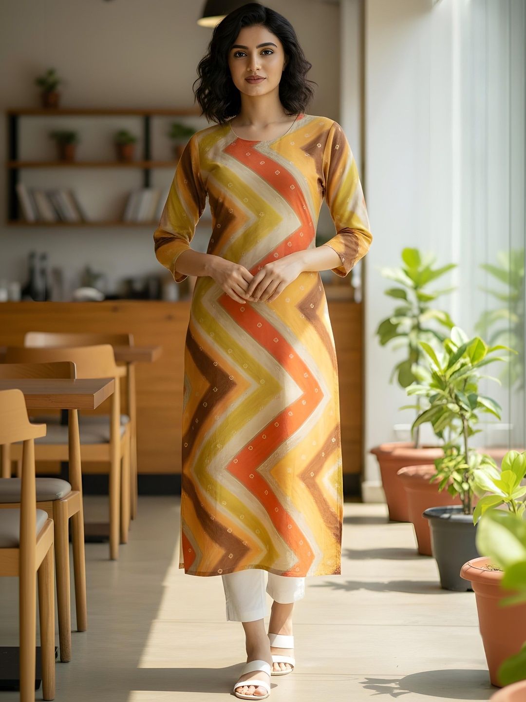 Anouk Women Chevron Printed Kurta