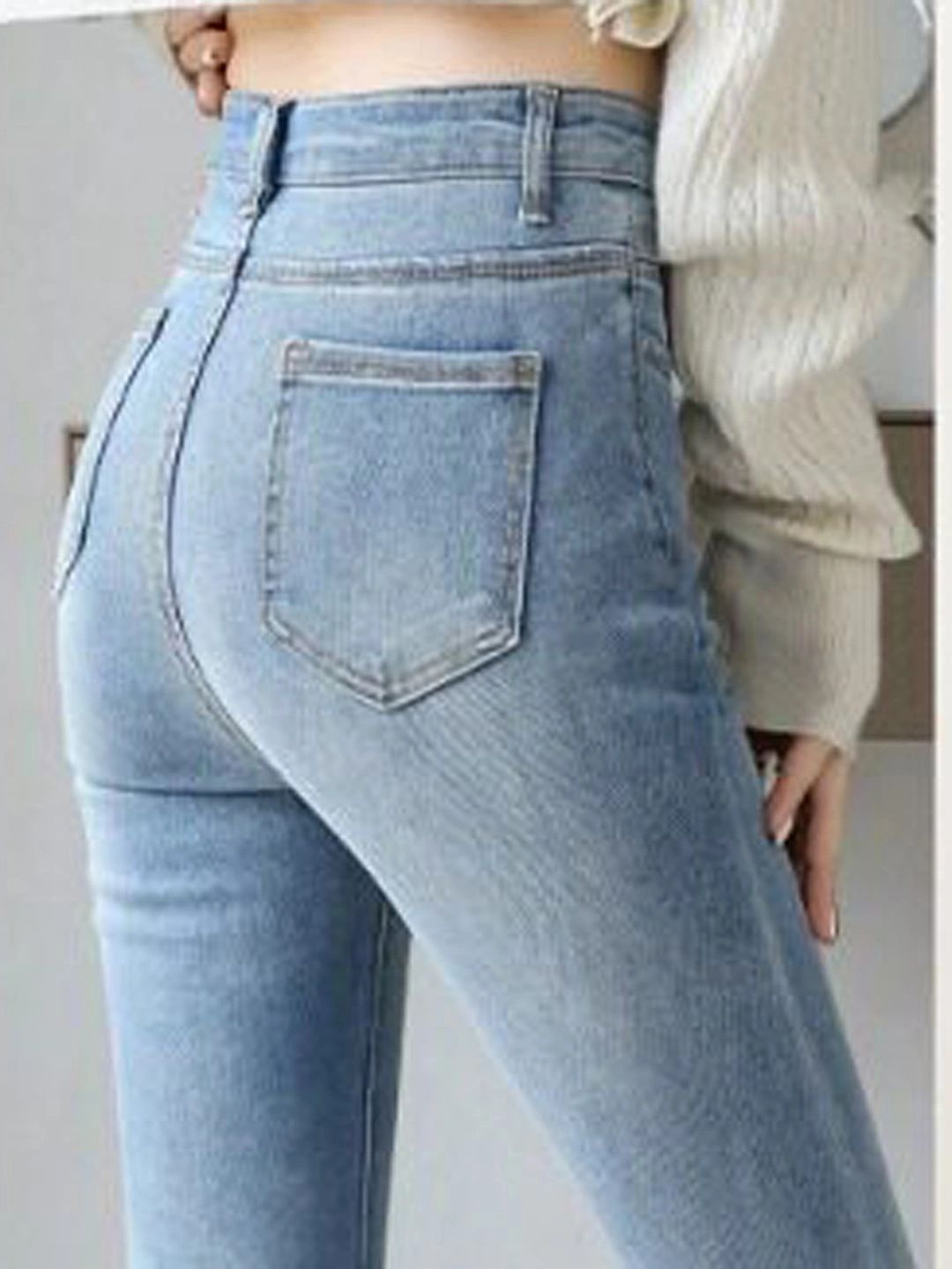 Women Straight Fit High-Rise Light Fade Acid Wash Jeans 3