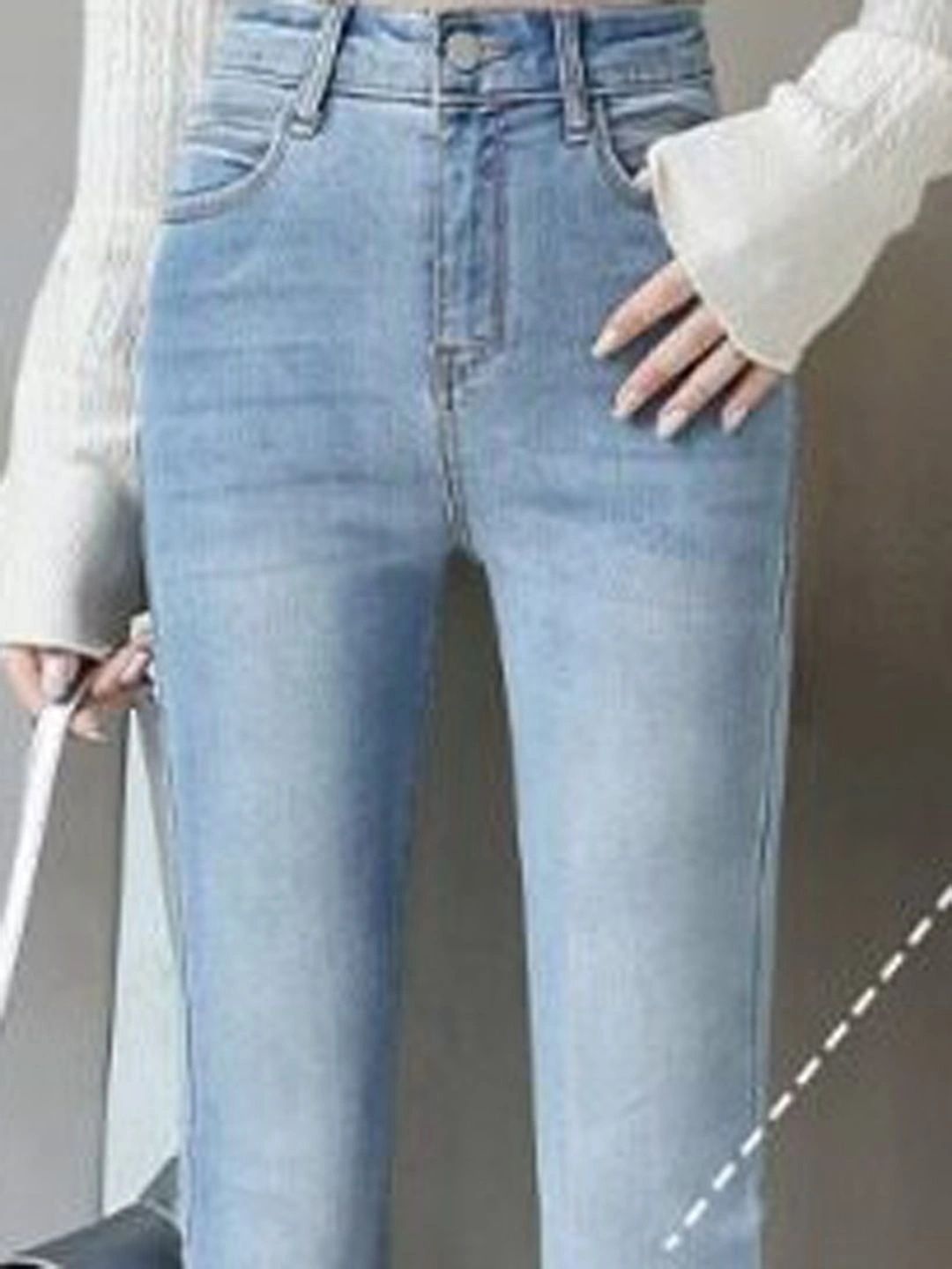 Women Straight Fit High-Rise Light Fade Acid Wash Jeans 2
