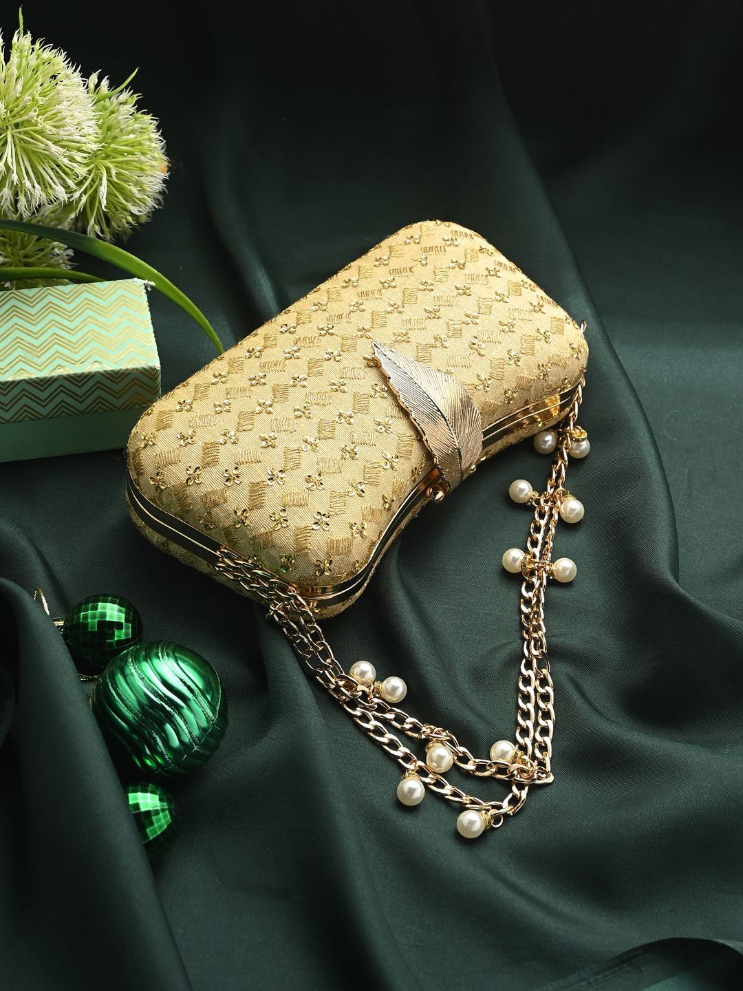 Anouk Embellished Box Clutch