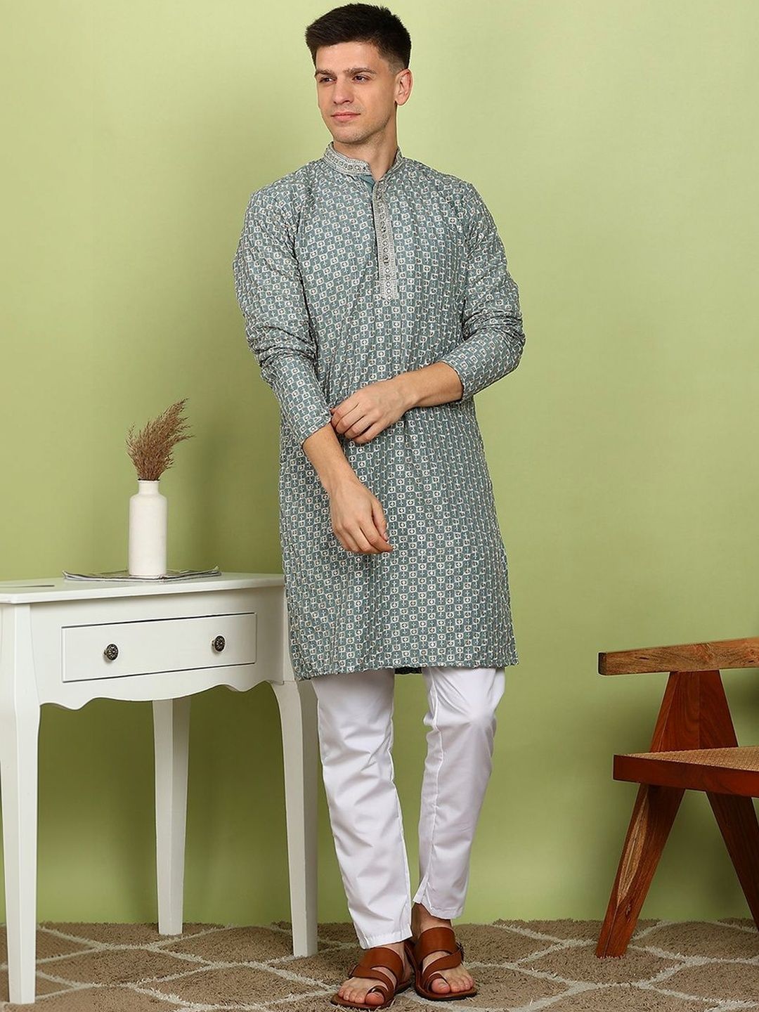 Anouk Men Geometric Printed Kurta