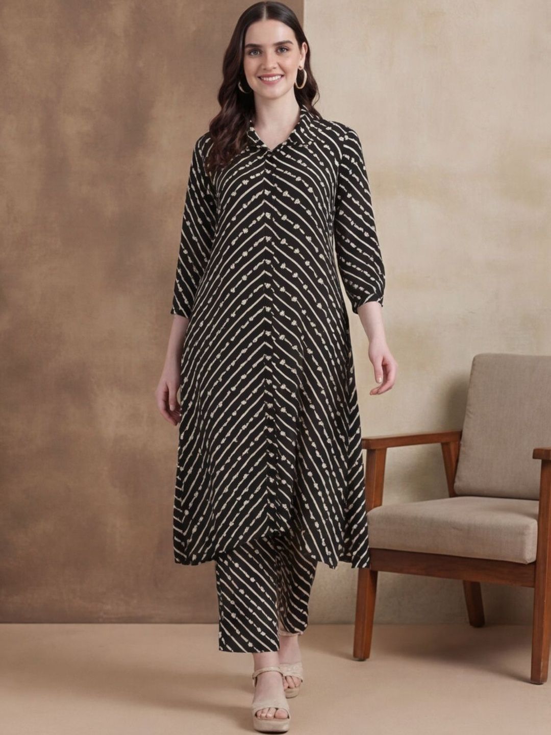 Anouk Women Printed Regular Kurta with Trousers