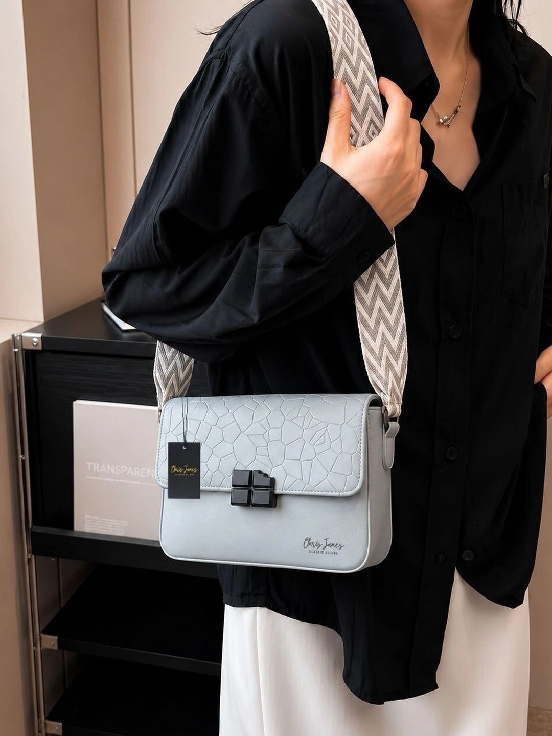 Buy CLARIS JAMES Textured PU Sling Bag -  - Accessories for Women