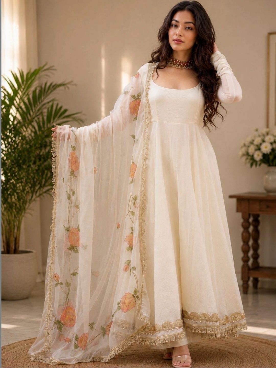 B4ME.COM Women Floral Regular Kurta with Palazzos & With Dupatta