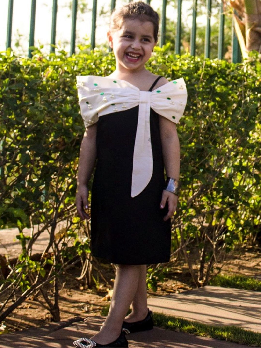 Embellished Satin A-Line Dress 3