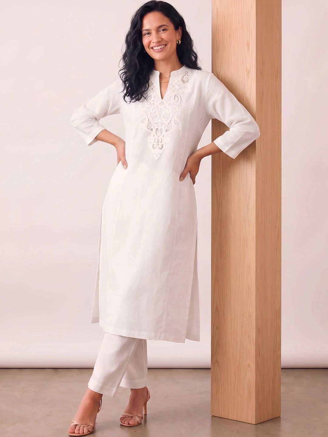 BARARA ETHNIC Women Ethnic Motifs Embroidered Flared Sleeves Thread Work Kurta