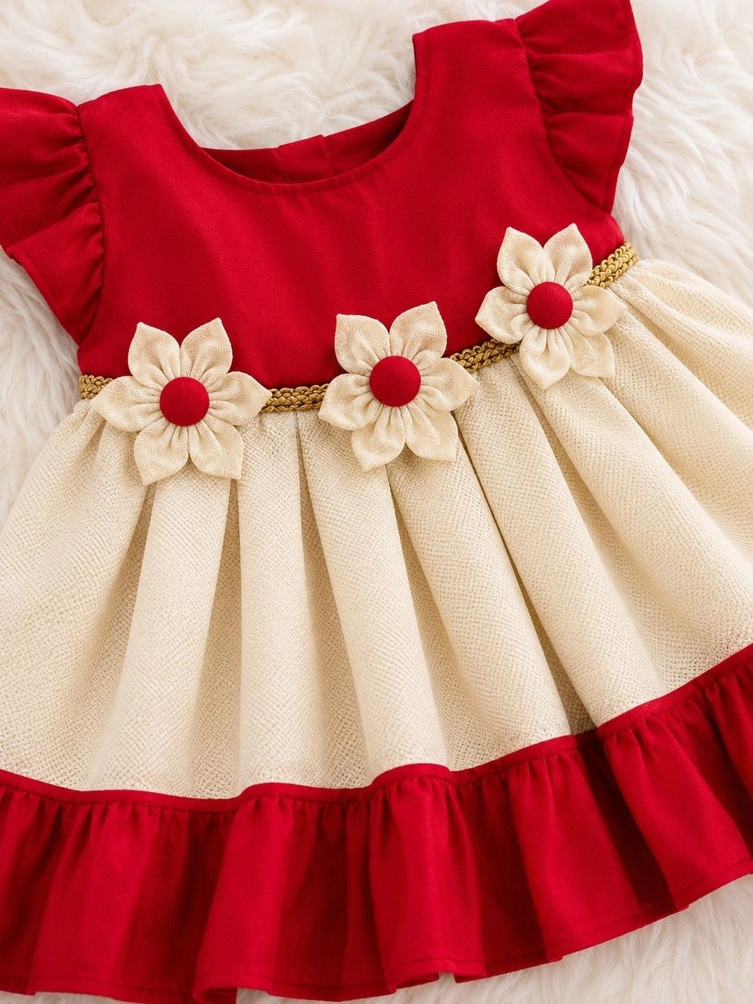Infant Girls Printed Shoulder Straps A-Line Ethnic Dresses 2