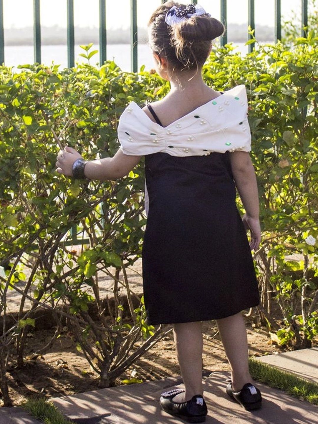 Embellished Satin A-Line Dress 2