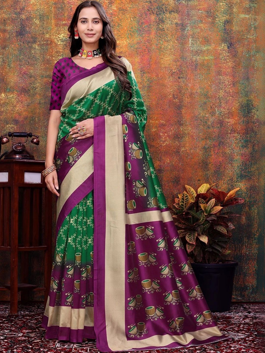 KANURIKAA Art Silk Mysore Silk Saree