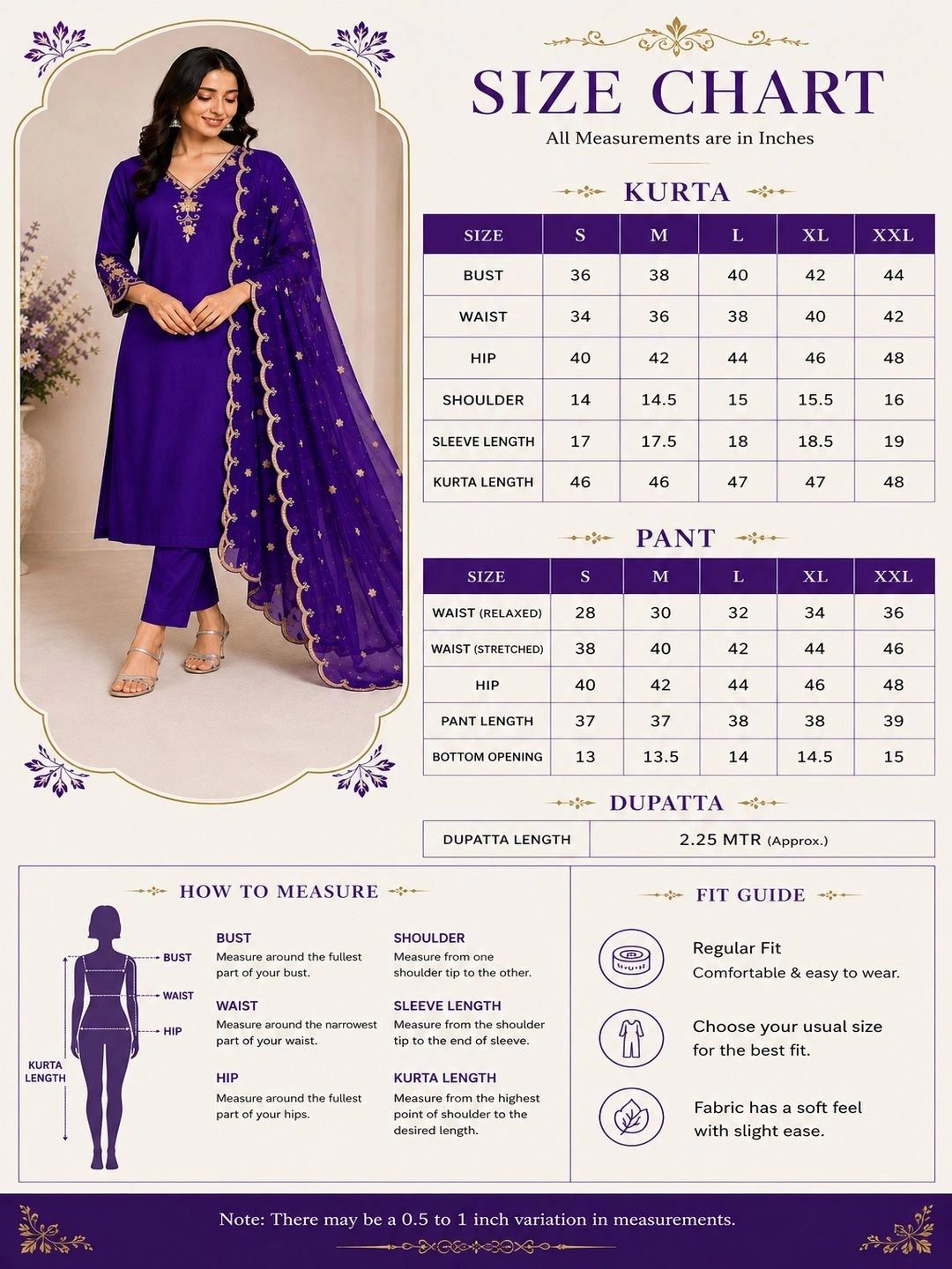 Women Ethnic Motifs Embroidered Regular Thread Work Pure Cotton Kurta with Trousers & With Dupatta 2