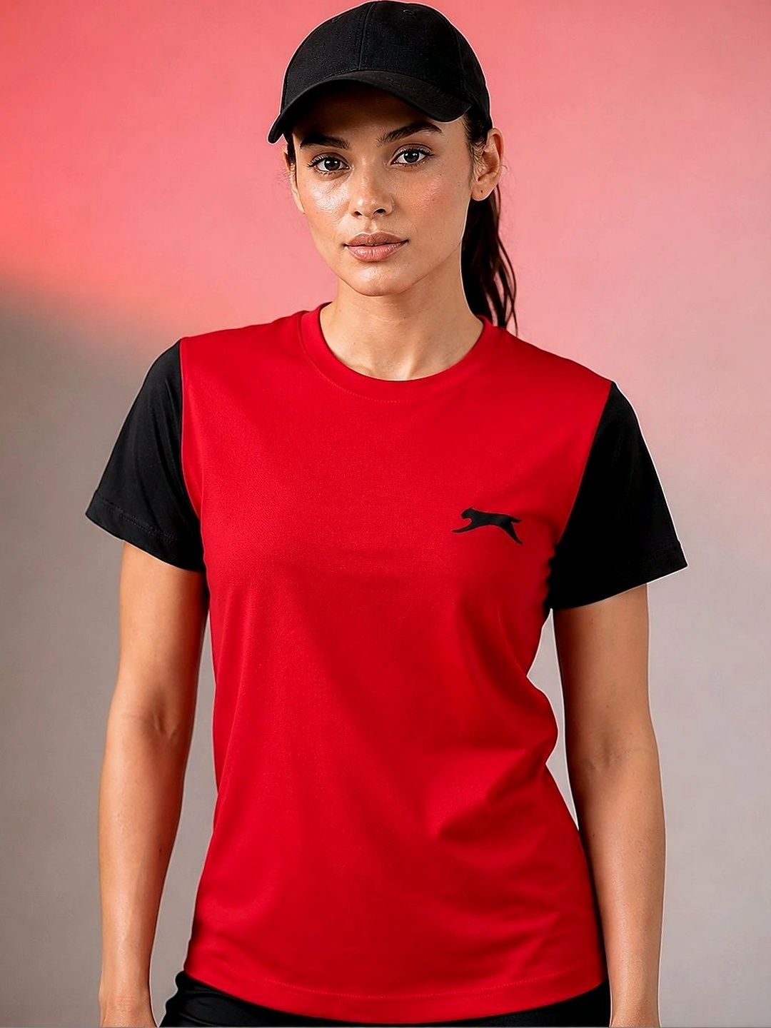 Slazenger Women Brand Logo Colourblocked T-shirt