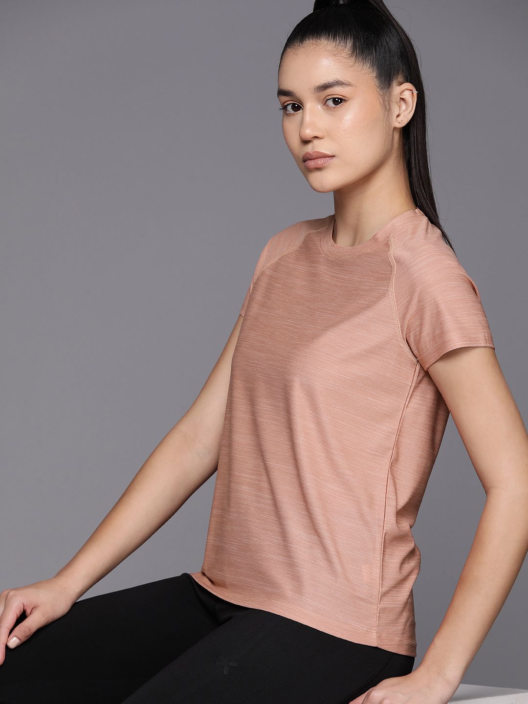 HRX by Hrithik Roshan Women Self Design T-shirt