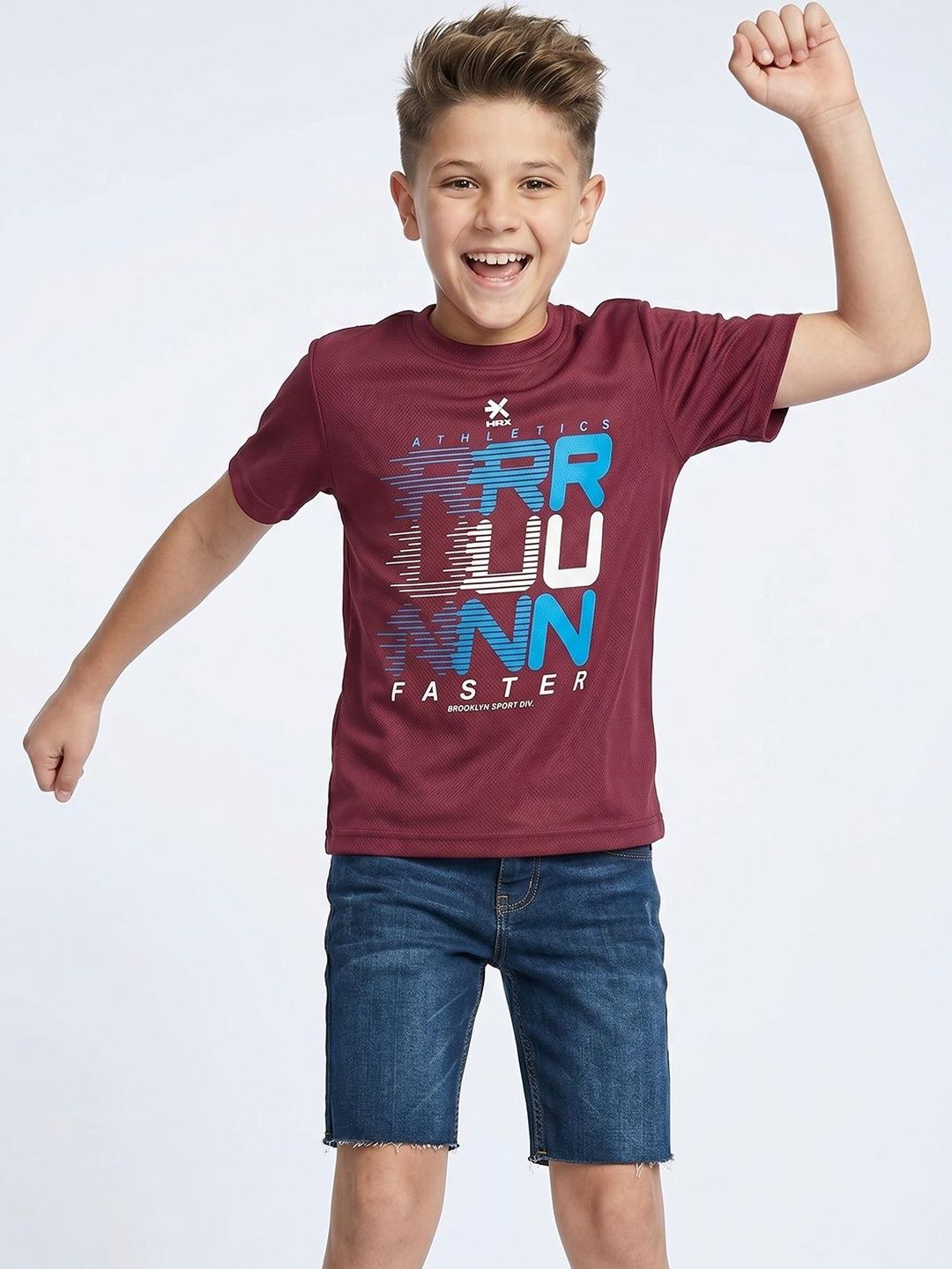 HRX by Hrithik Roshan Boys Typography Printed Short Sleeves T-shirt