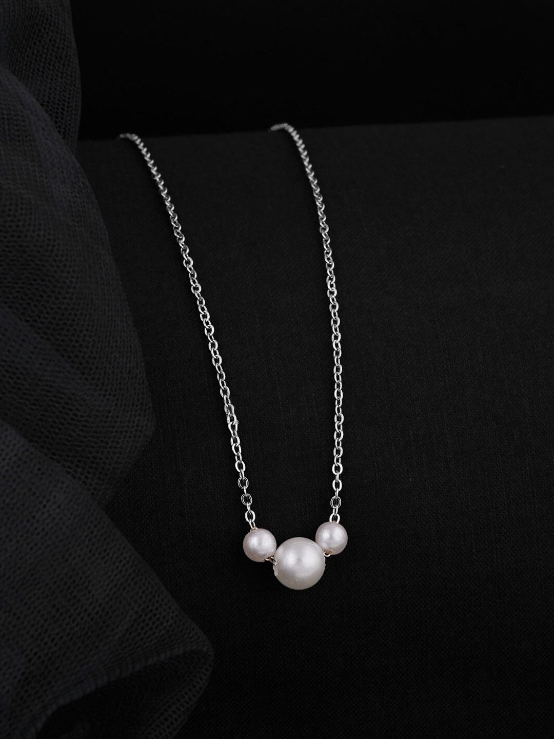 DressBerry Silver Plated Beaded Chain
