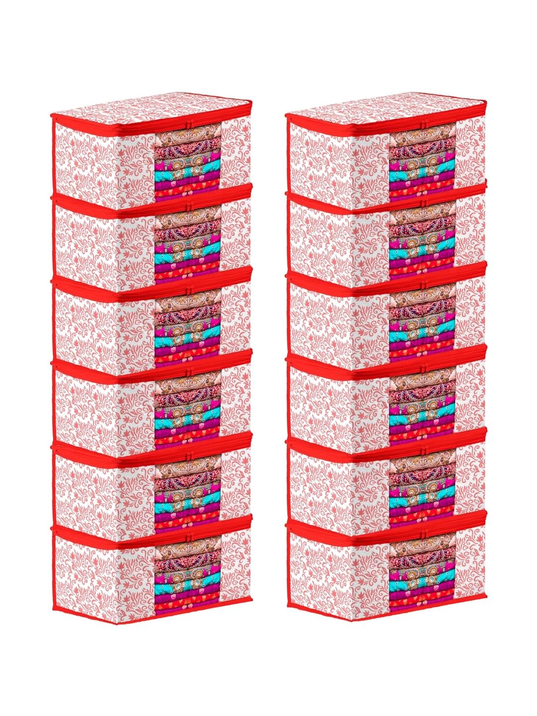 AARON INC Red Set of 6 Reusable Multi-Utility Organisers