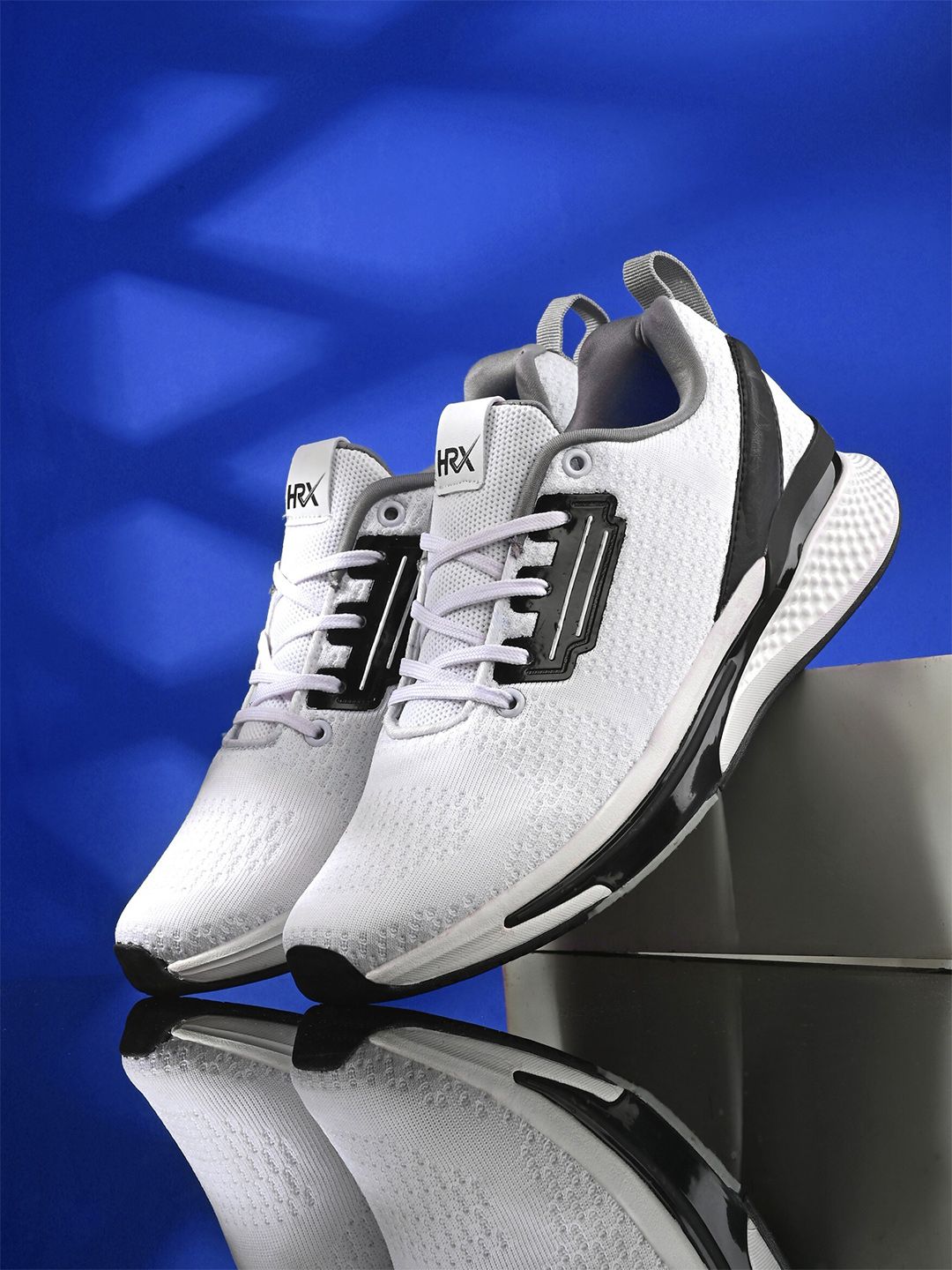 Buy HRX By Hrithik Roshan Men White And Black Memory Foam Non Marking Running Shoes -  - Footwear for Men