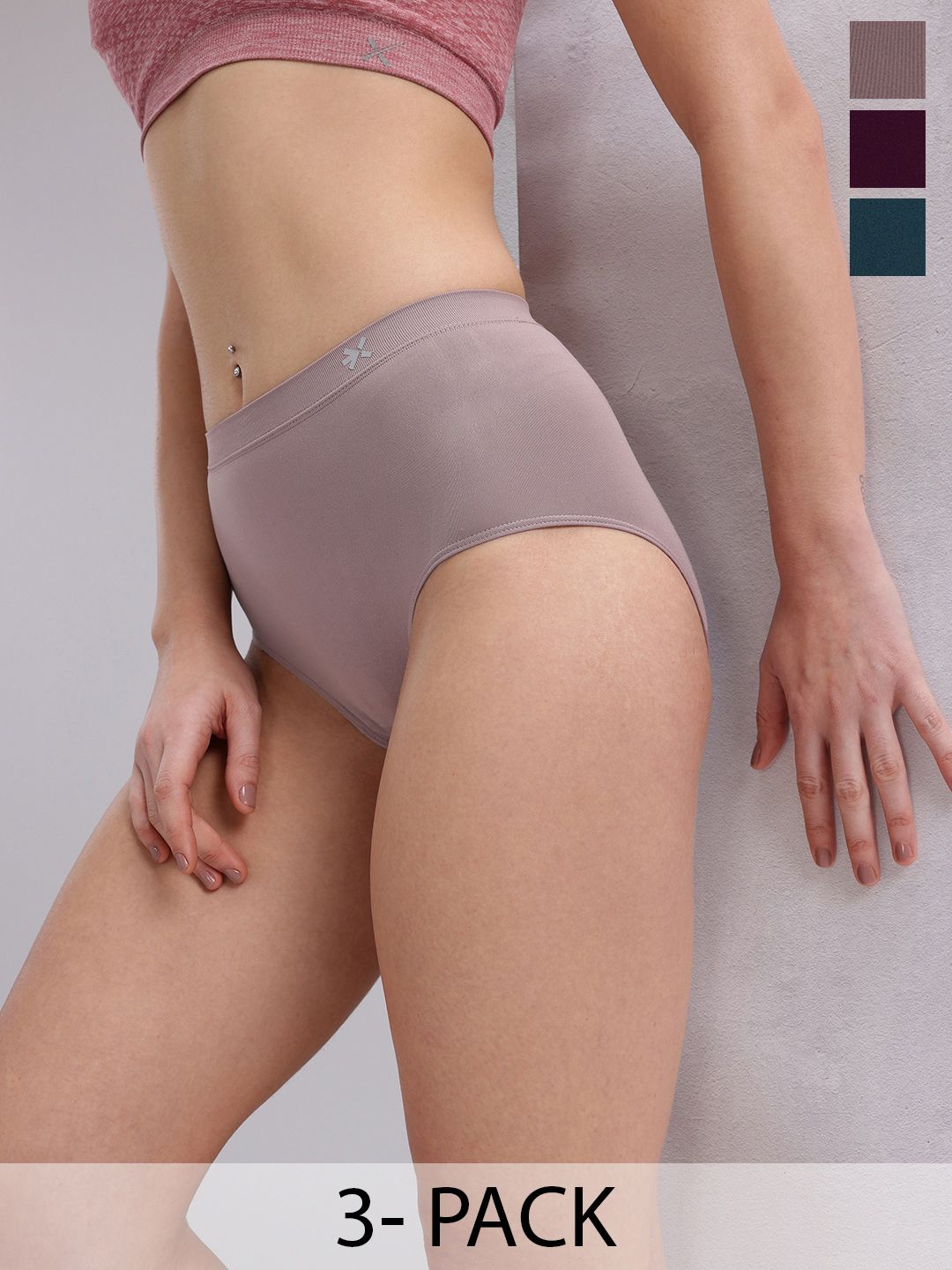 Buy HRX By Hrithik Roshan Pack Of 3 Solid Rapid Dry Antibacterial Seamless Hipster Briefs -  - Apparel for Women