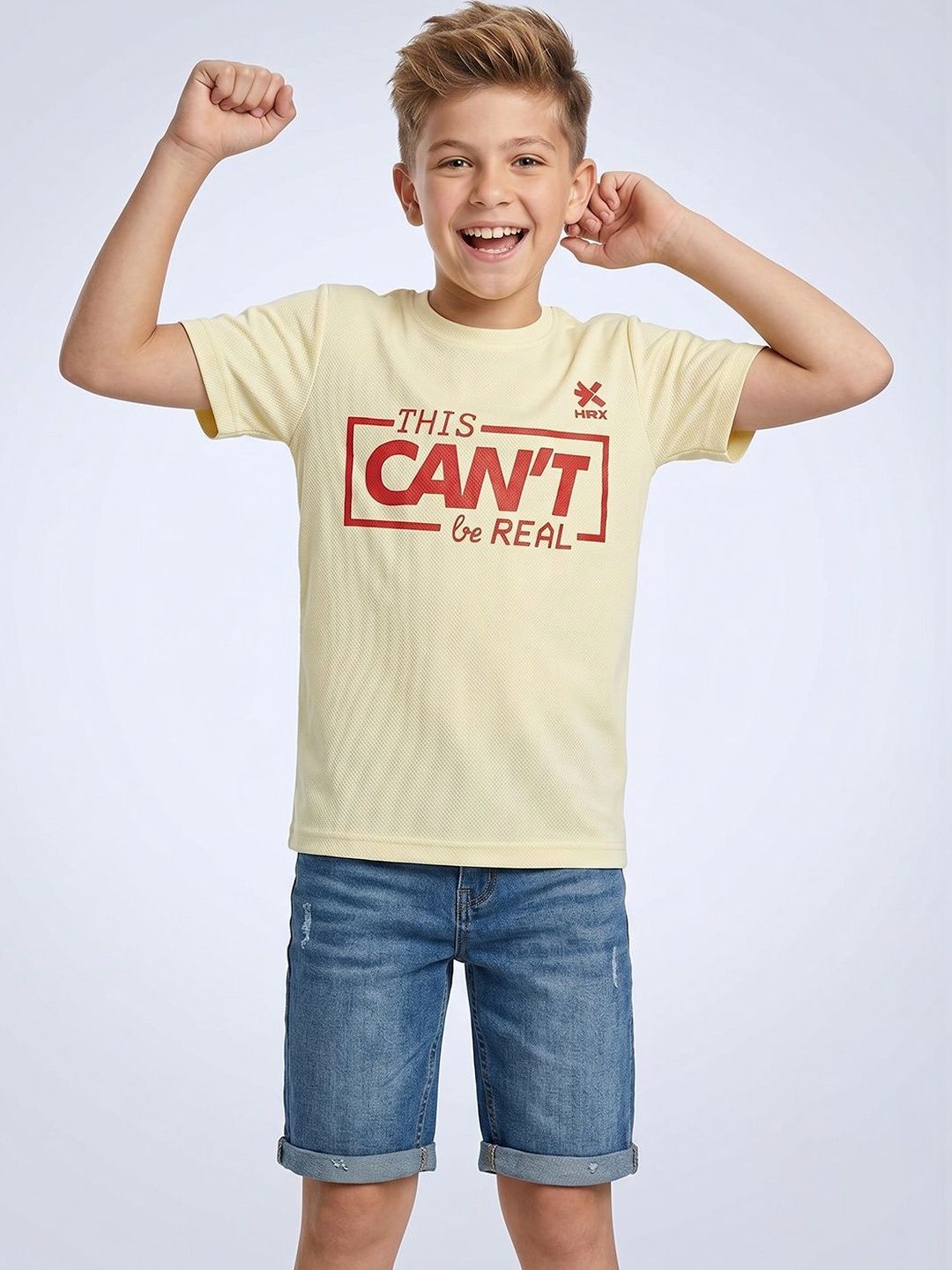 HRX by Hrithik Roshan Boys Typography Printed Short Sleeves T-shirt