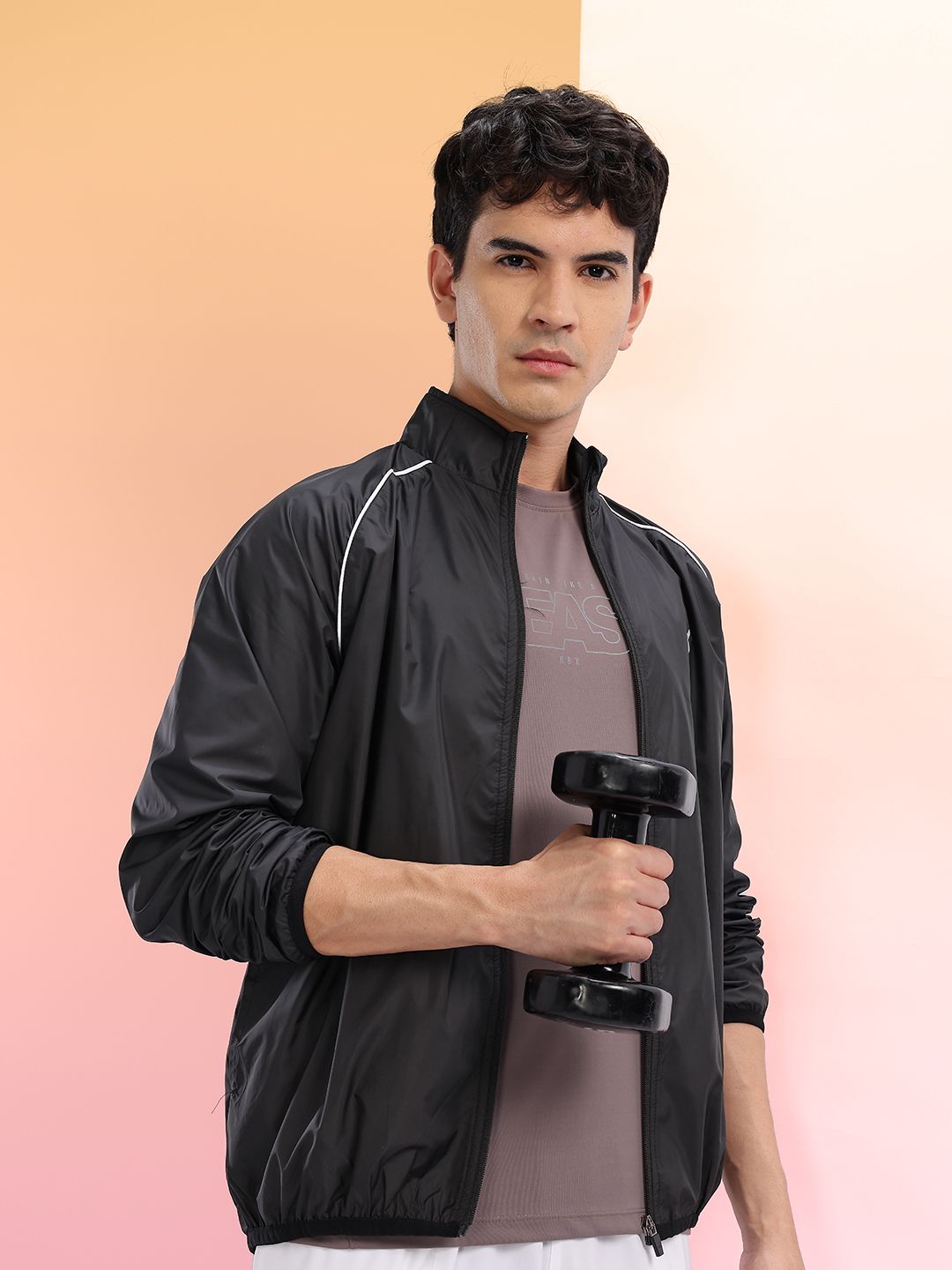 HRX by Hrithik Roshan Raglan Sleeves Rapid-Dry Paneled Training Jacket