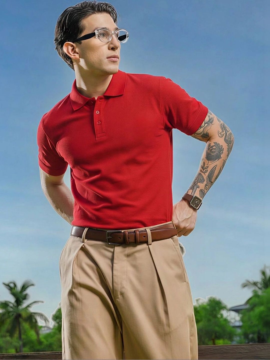 TOXA Men's Solid Half-Sleeve Light Weight Polo T-Shirt